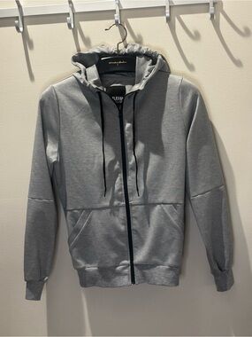Men's Gray Zip-Up Hoodie Sweatshirt 0407